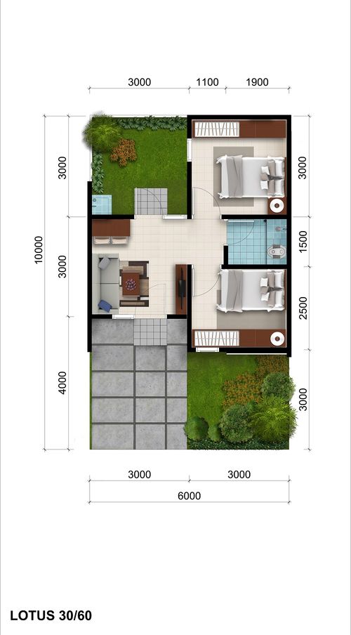 foto denah rumah tipe Lotus 1 perumahan CitraIndah City
