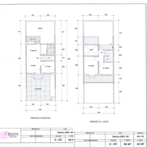 foto denah rumah tipe Sakura Sadewa perumahan SAKURA REGENCY 3