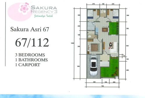foto denah rumah tipe Sakura Asri 67 perumahan SAKURA REGENCY 3