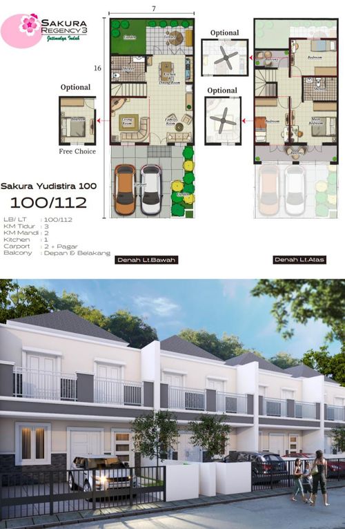foto denah rumah tipe Sakura Yudistira perumahan SAKURA REGENCY 3