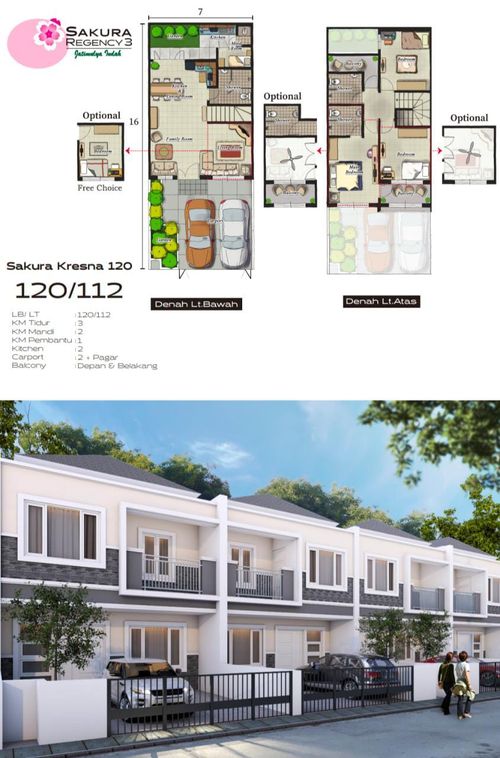 foto denah rumah tipe Sakura Kresna perumahan SAKURA REGENCY 3