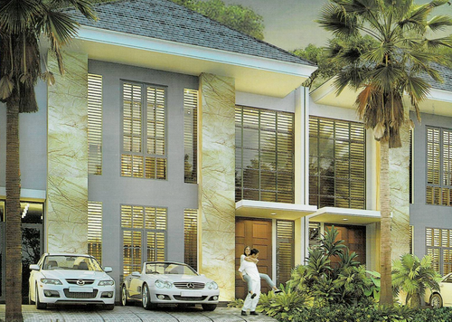 foto tampak rumah tipe BERYL perumahan ZIMBALI COSTA PAKUWON CITY