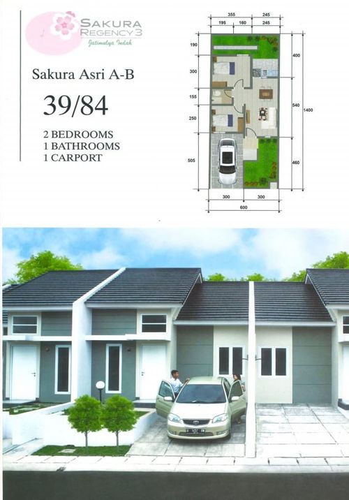 foto denah rumah tipe Sakura Asri 39 perumahan SAKURA REGENCY 3