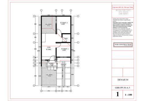 foto denah rumah tipe 30/60 ( BLOK E ) perumahan MUSTIKA PARK PLACE