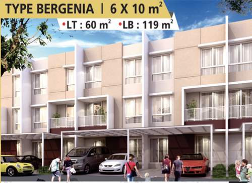 foto tampak rumah tipe 6 x 10 perumahan Sedayu City @Kelapa Gading Tahap 2