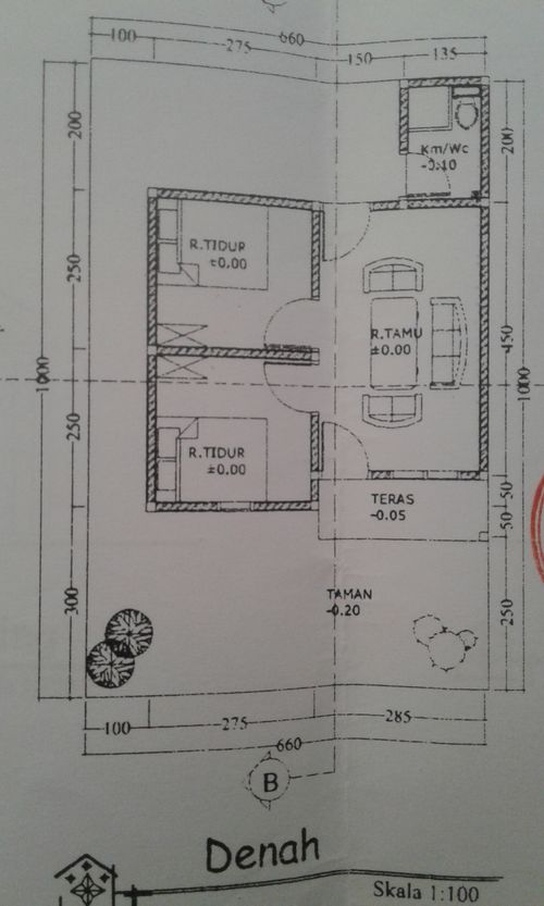 foto denah rumah tipe 36 perumahan BENGAWAN INDAH
