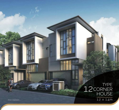 foto tampak rumah tipe 12 Corner perumahan Matana