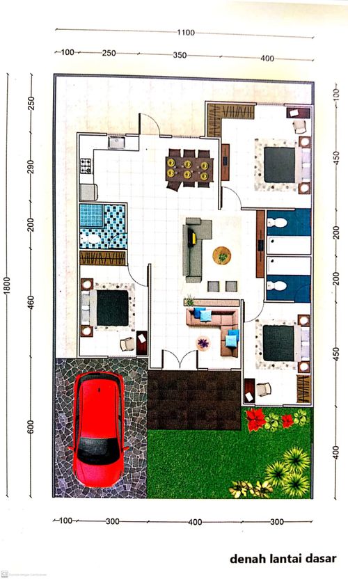 foto denah rumah tipe 100 perumahan GADING BOULEVARD