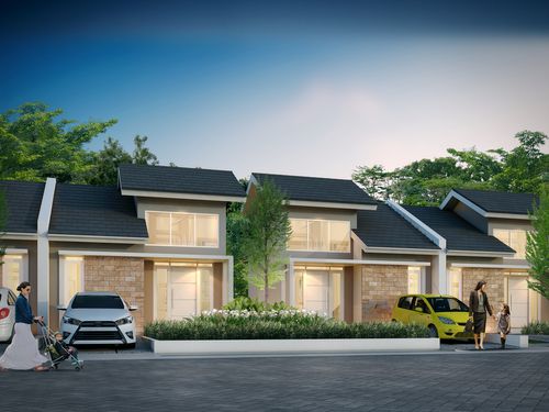 foto tampak rumah tipe Salvia 2 Hoek (176) perumahan CitraIndah City Bukit Sakura