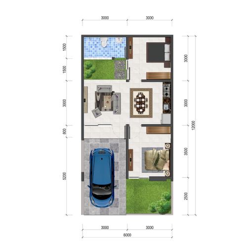 foto denah rumah tipe Violet perumahan MAYFAIR RESIDENCE