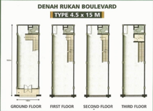 foto denah rumah tipe 4,5 x 15 perumahan Sedayu City @Kelapa Gading Tahap 2