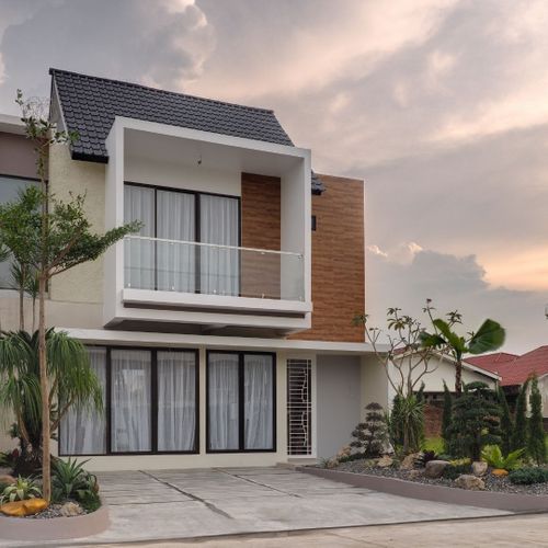 foto tampak rumah tipe Cattleya perumahan MAYFAIR RESIDENCE