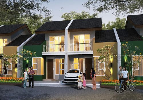foto tampak rumah tipe FLORA ATTIC BALCONY perumahan ARYANA KARAWACI 1