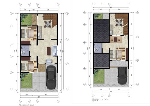foto denah rumah tipe FLORA ATTIC BALCONY perumahan ARYANA KARAWACI 1