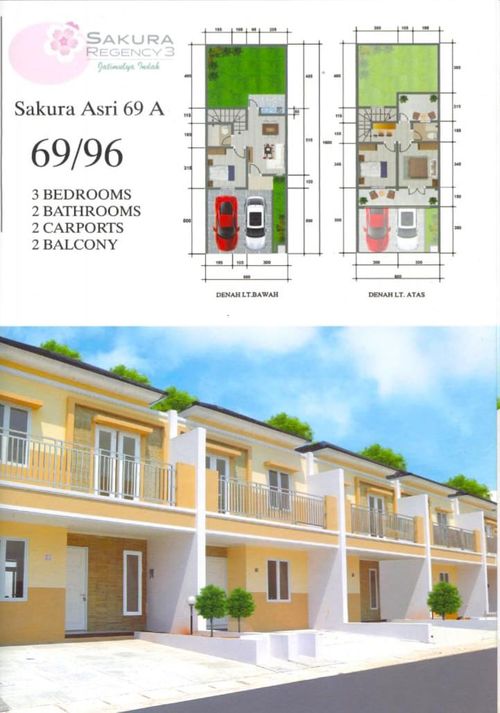 foto denah rumah tipe Sakura Asri 69 A perumahan SAKURA REGENCY 3