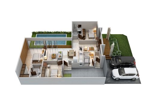 foto denah rumah tipe ALPINE perumahan CITRAGRAND GALESONG CITY CLUSTER SUNSHINE