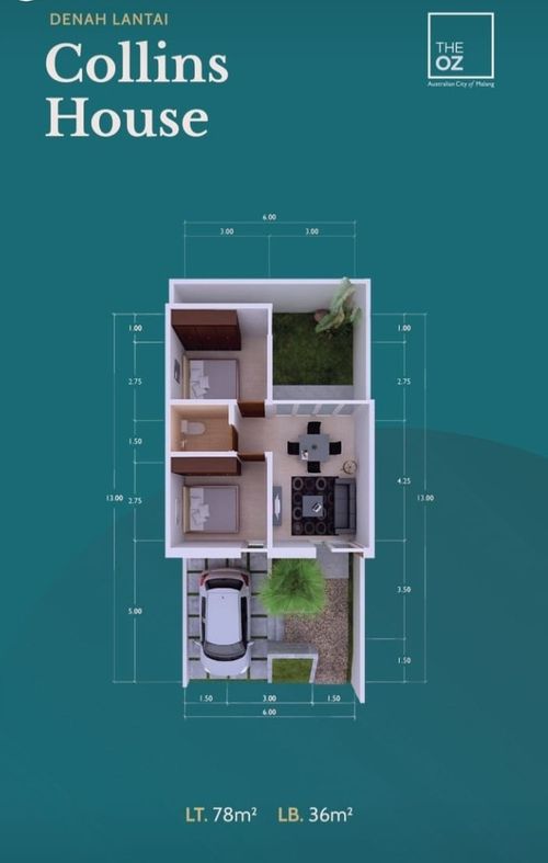foto denah rumah tipe Collins Special perumahan Perumahan The OZ