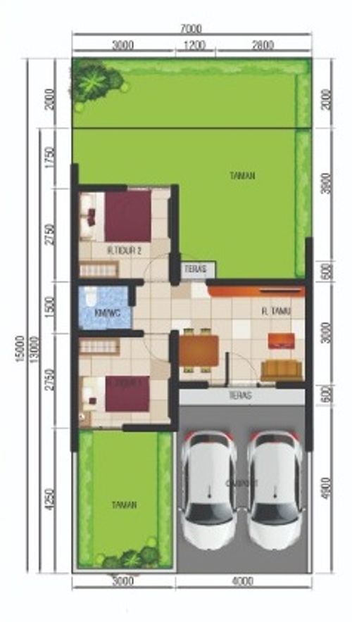 foto denah rumah tipe 36/91 (G4) perumahan PERMATA SUKODONO RAYA