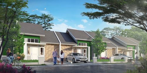 foto tampak rumah tipe Melia 3 Boulevard perumahan CitraIndah City