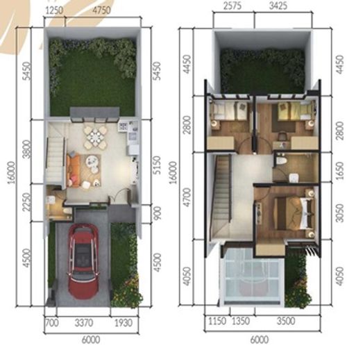 foto denah rumah tipe PINE STD perumahan CIMANGGIS GOLF ESTATE