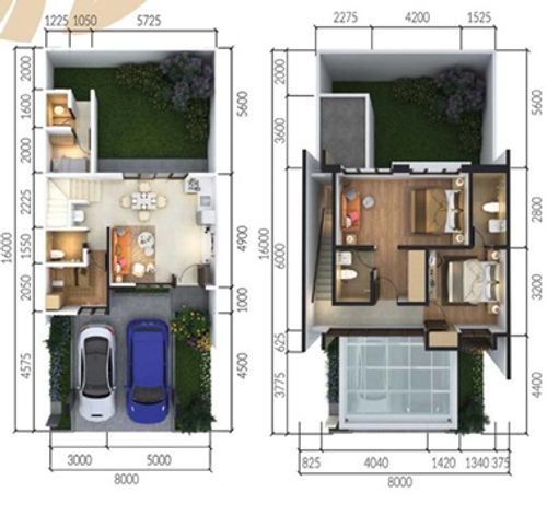 foto denah rumah tipe TIFFANY STD (ROW 9) perumahan CIMANGGIS GOLF ESTATE