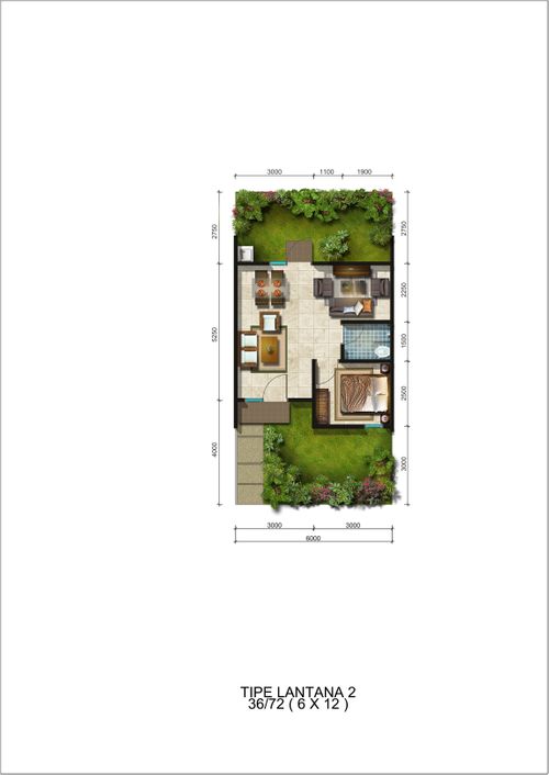 foto denah rumah tipe Lantana 2 perumahan CitraIndah City