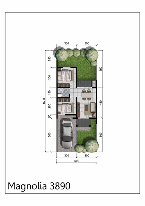foto denah rumah tipe Magnolia 1 perumahan CitraIndah City