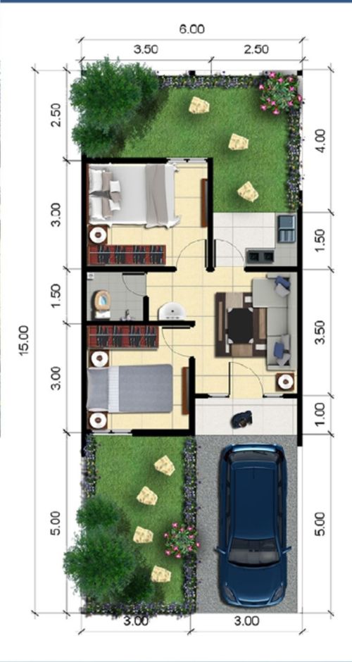 foto denah rumah tipe 41/40 perumahan TAMAN PONDOK LEGI / PT. KARYA MAKMUR