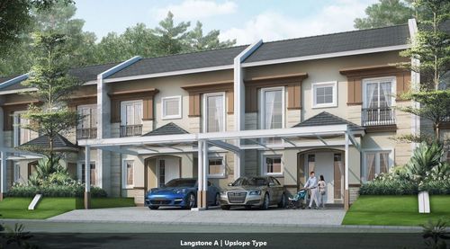 foto tampak rumah tipe LANGSTONE A UPSLOPE perumahan ROYAL TAJUR RESIDENCE, CLUSTER AVEBURY