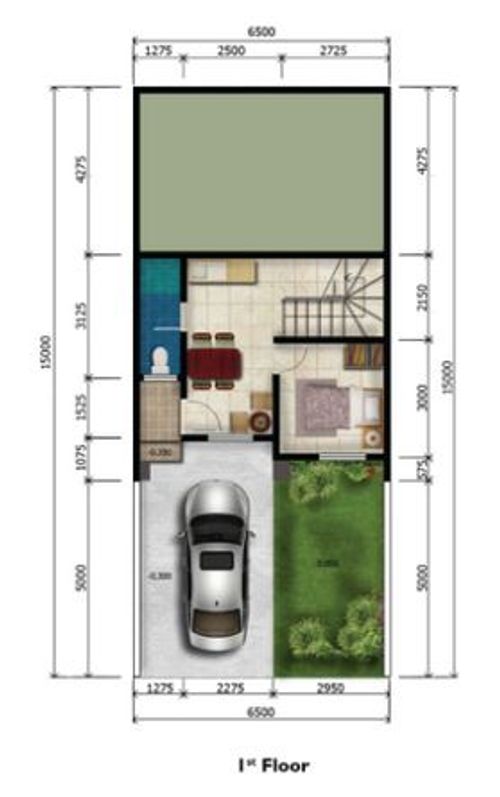 foto denah rumah tipe GLADSTONE A UPSLOPE perumahan ROYAL TAJUR RESIDENCE, CLUSTER AVEBURY