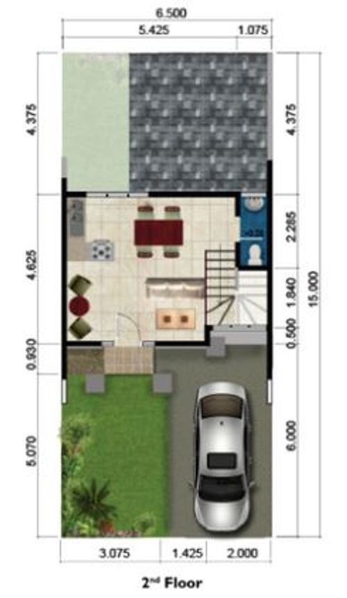 foto denah rumah tipe GLADSTONE B SPLITLEVEL perumahan ROYAL TAJUR RESIDENCE, CLUSTER AVEBURY
