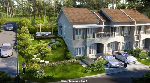 foto tampak rumah tipe Corner Exclusive A Upslope perumahan ROYAL TAJUR RESIDENCE, CLUSTER AVEBURY