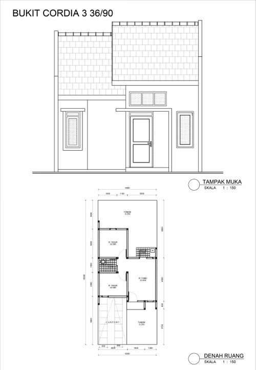 foto denah rumah tipe Cordia 3 perumahan CitraIndah City