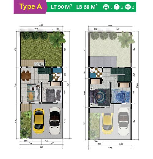 foto denah rumah tipe AMETHYST perumahan HEAVENLAND PARK