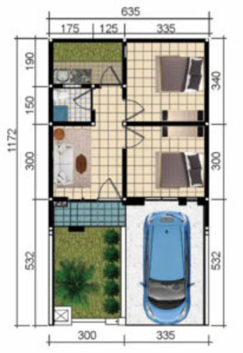 foto denah rumah tipe SANSIVERA perumahan NATURA RESIDENCES