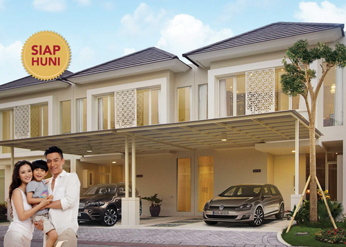 foto tampak rumah tipe LEYNA perumahan CANBERRA GRAND PAKUWON
