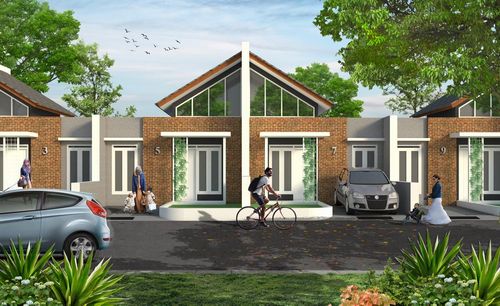 foto tampak rumah tipe Jke 45/70 perumahan Bumi Panyawangan Ruko & JKE
