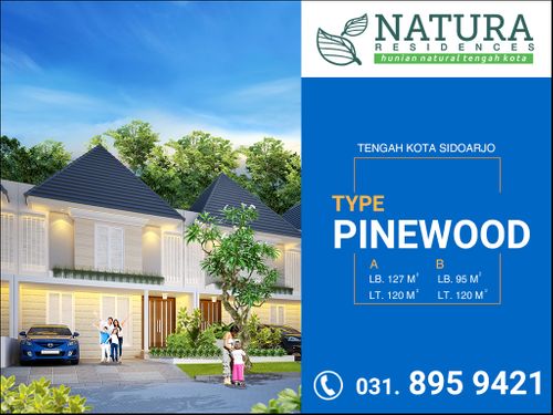 foto tampak rumah tipe PINEWOOD B perumahan NATURA RESIDENCES