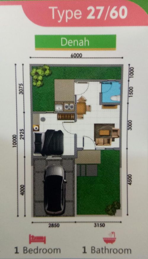 foto denah rumah tipe NF10-0008 perumahan SERPONG NATURA CITY
