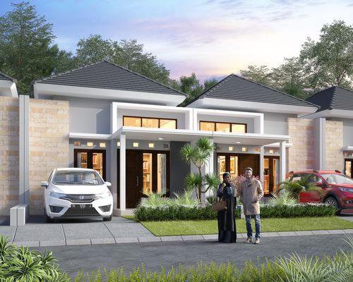 foto tampak rumah tipe 36 perumahan Permata Grati Garden