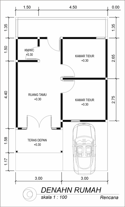 foto denah rumah tipe 36 perumahan Permata Grati Garden