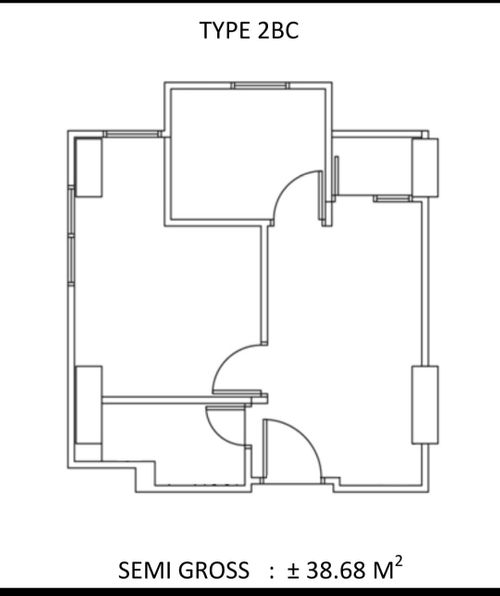 foto denah rumah tipe 2 BEDROOM C perumahan VICTORIASQUARE