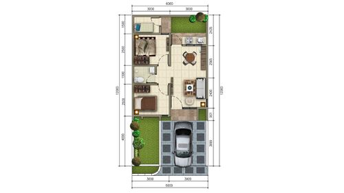 foto denah rumah tipe TRIBECA - T47 perumahan GRAND DUTA CITY, BEKASI