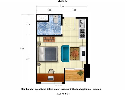 foto tampak rumah tipe Studio A perumahan Taman Melati Yogyakarta @Sinduadi