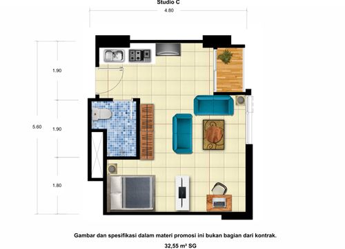 foto tampak rumah tipe Studio C perumahan Taman Melati Yogyakarta @Sinduadi