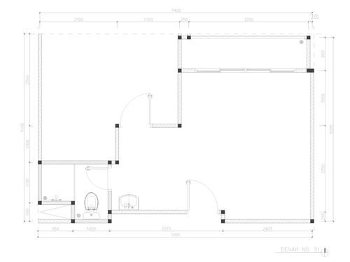 foto denah rumah tipe 1 Bedroom C perumahan Taman Melati Yogyakarta @Sinduadi