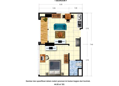 foto tampak rumah tipe 1 Bedroom F perumahan Taman Melati Yogyakarta @Sinduadi