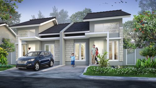 foto tampak rumah tipe 60/135 perumahan Sentul Alaya