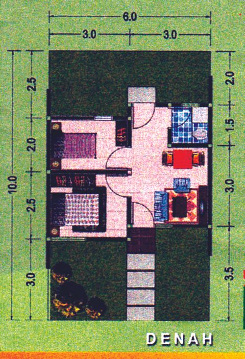 foto denah rumah tipe 27/60 (2018) perumahan GRAHA BAGASASI (JASMINE)