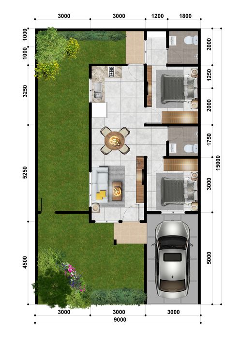 foto denah rumah tipe 60/201 perumahan Sentul Alaya